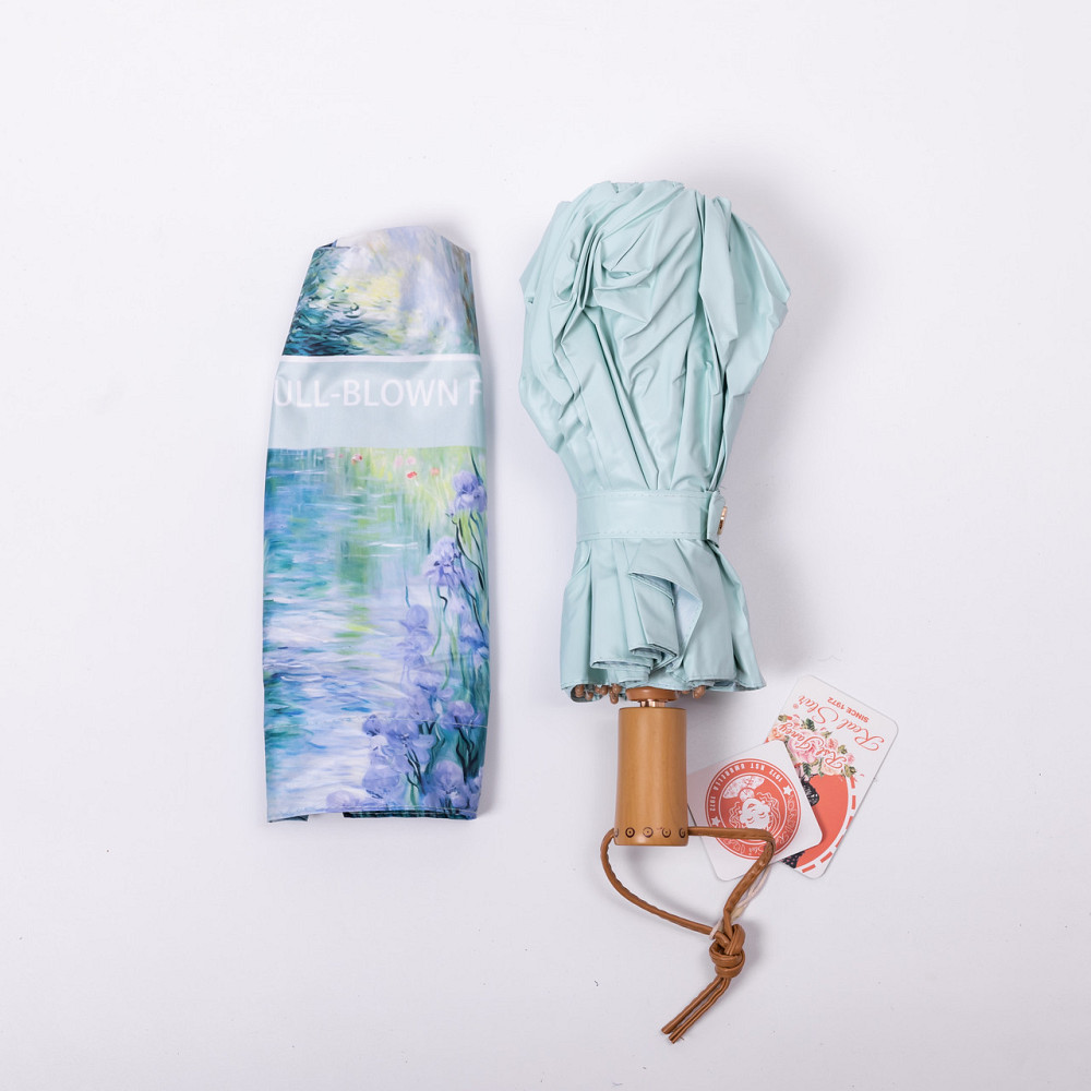 Yiwu Парасолька механічна з принтом надійна з поліестеру діаметр 99 см Блакитна HP-23-3BL Коломыя - изображение 5