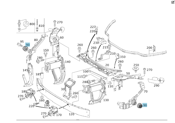 Mercedes-Benz  A2118800030 Бічна напрямна переднього бампера E-class W211 E-class S211 Одесса