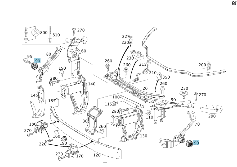 Mercedes-Benz  A2118800030 Бічна напрямна переднього бампера E-class W211 E-class S211 Одесса - изображение 2