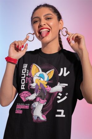 Футболка чоловіча з аніме принтом Роуге Бат Екхідна Схадов оверсайз (S/M/L) Чорний AnimeJ0003 Дніпро