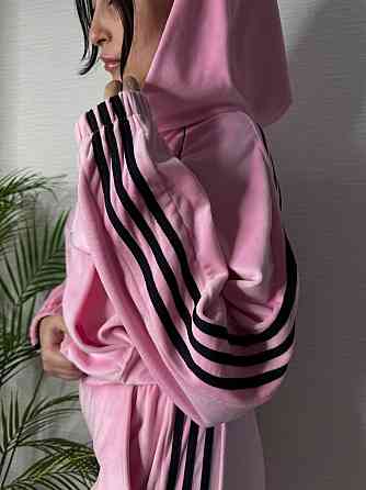 Женский стильный велюровый-плюшевый костюм двойка. Розовый, 46/48 Одесса