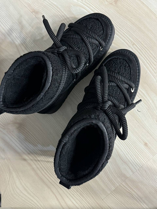 Угги женские Hengji 52-1 замшевые сноубутсы с мехом тедди на высокой подошве черные, 37, 23,5 см Киев - изображение 2