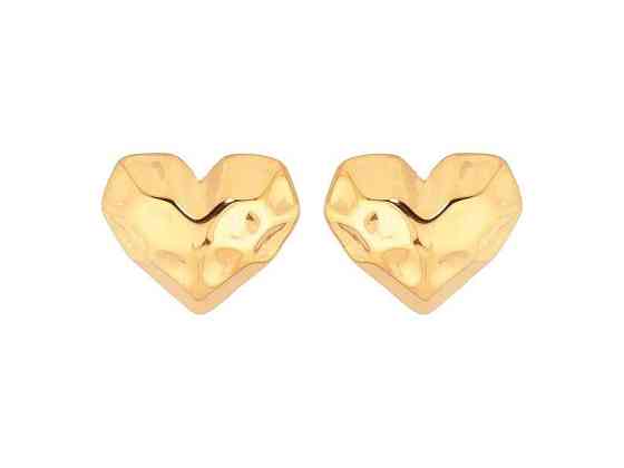 Сережки пусети TTM Stainless Steel 14К пусети Сердечка (312562) ТМ XUPING Київ