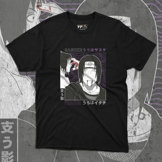 Футболка для подростка мальчика с принтом Наруто Ітачі і Саске Размер 160 Anime10334 Днепр