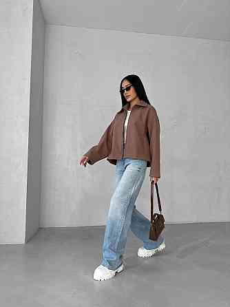 Женский теплый базовый оверсайз жакет на молнии из кашемира Мокко Одесса