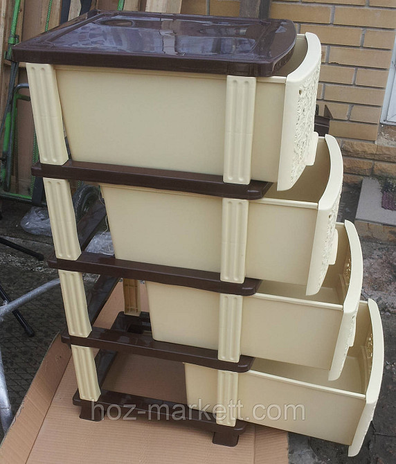 Комод ажурний на 4 ящики бежево-коричневий Харків - фото 5