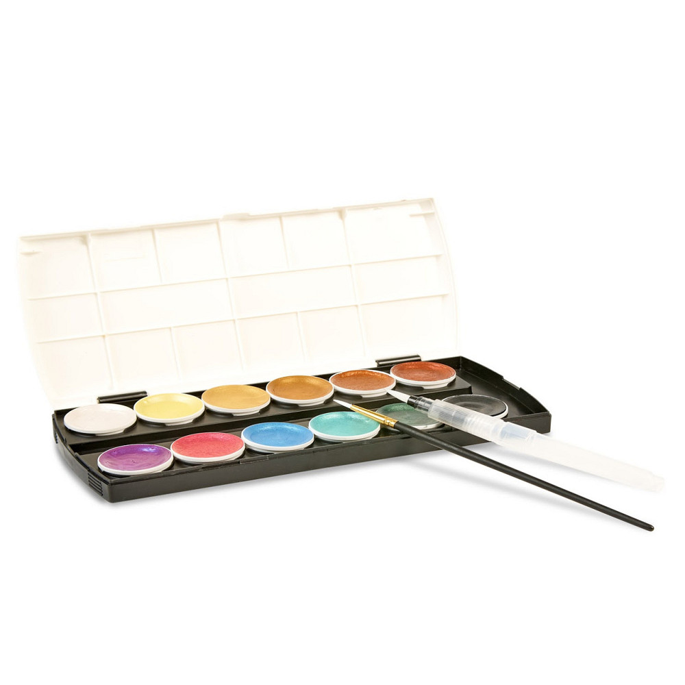 Фарби акварельні з перламутром Art set металік 12 кольорів, Перламутрові фарби, Фарби для малювання Кам'янець-Подільський - фото 4