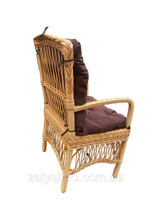 Стульчик плетеный с коричневой подушкой Киев - изображение 7