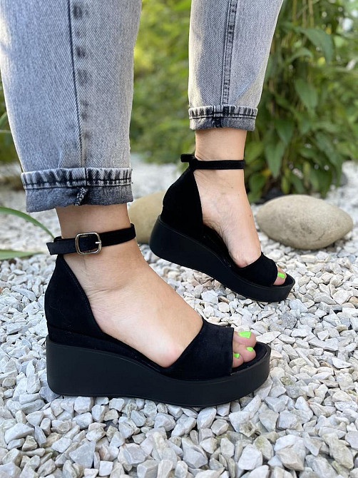 Olli Босоніжки жіночі OLLI Л-32-0013 чорні (літо, замша натуральна) (3755) Коломыя - изображение 1