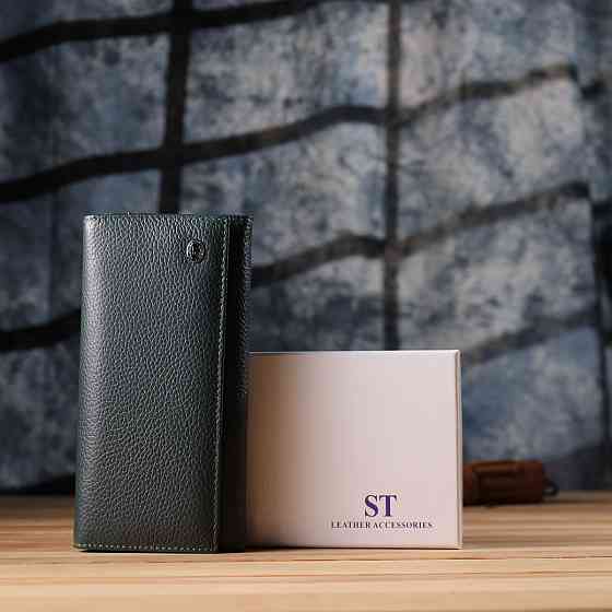 Модний гаманець для жінок із натуральної шкіри ST Leather 23099 Зелений Київ