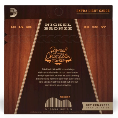 Струны для гитары D'Addario Nickel Bronze Extra Light (10-47) (NB1047) Винница - изображение 3