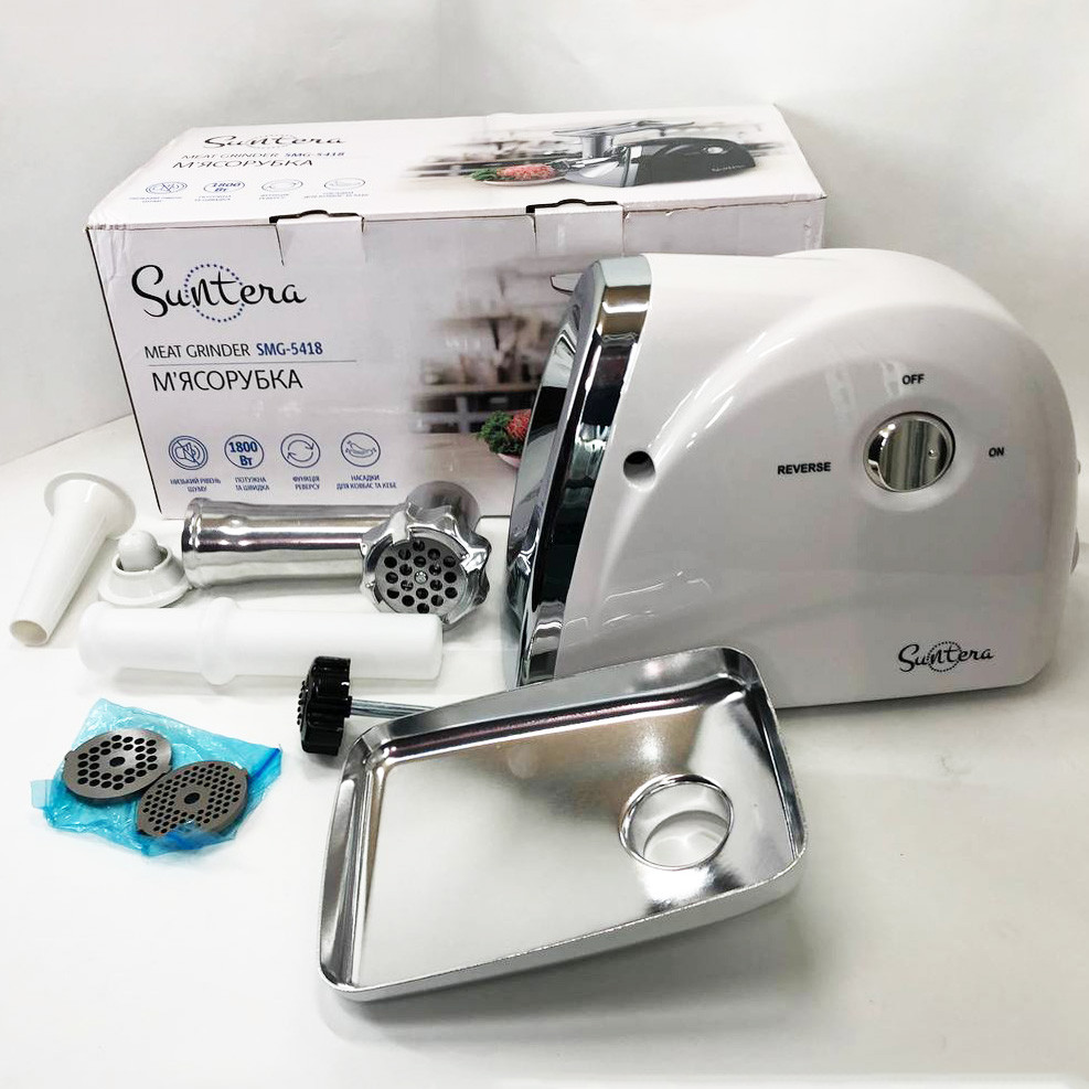 М'ясорубка з 4 насадками Suntera, Потужна електро м'ясорубка з насадками 'звичайна MT-62 Львів - фото 9