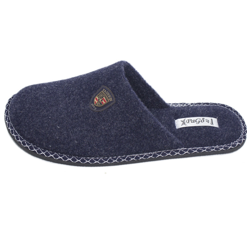 Хатні капці чоловічі кімнатні закриті PaGo синій повсть розмір Одеса - фото 6