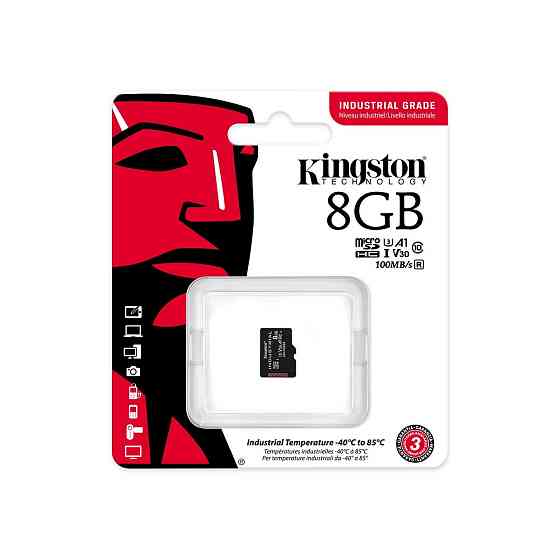 MicroSDHC (UHS-1 U3) Kingston Industrial 8Gb class 10 V30 А1 Одеса