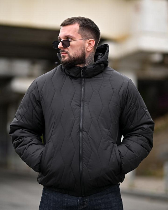 Чоловіча зимова куртка jenson чорна ПП8102 Одеса - фото 5