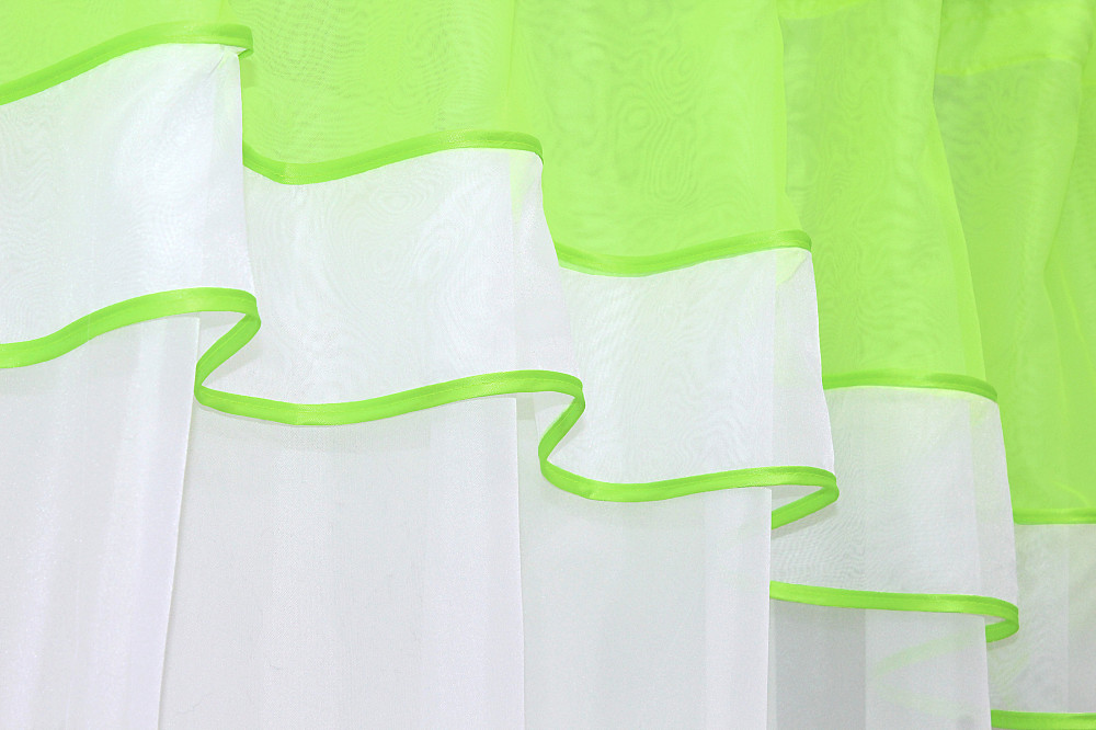 Гардина арка на кухню VR-Textil № 110к белый с неоново-салатовым 280х170 см (52-0542) Киев - изображение 3