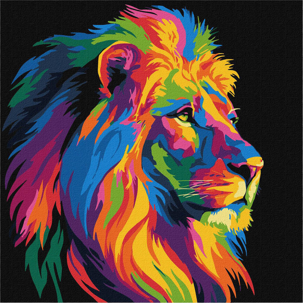 Картина за номерами "Яскравий лев" KHO6823, 30х30 см Вінниця - фото 1