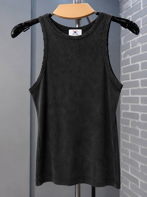 Майка женская YI FANG 501-2733 вареная в рубчик one size, черный, one size Киев - изображение 17