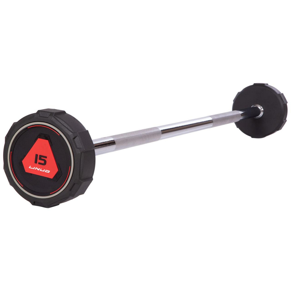 Штанга фіксована пряма поліуретанова LI NUO 3622-15 довжина 111 см 15 кг Київ - фото 1