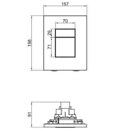 Панель змиву пластикова Koer KT-0607-05 157x198x3mm, кнопка квадратна   ( KR5346 ) 20016 Харьков