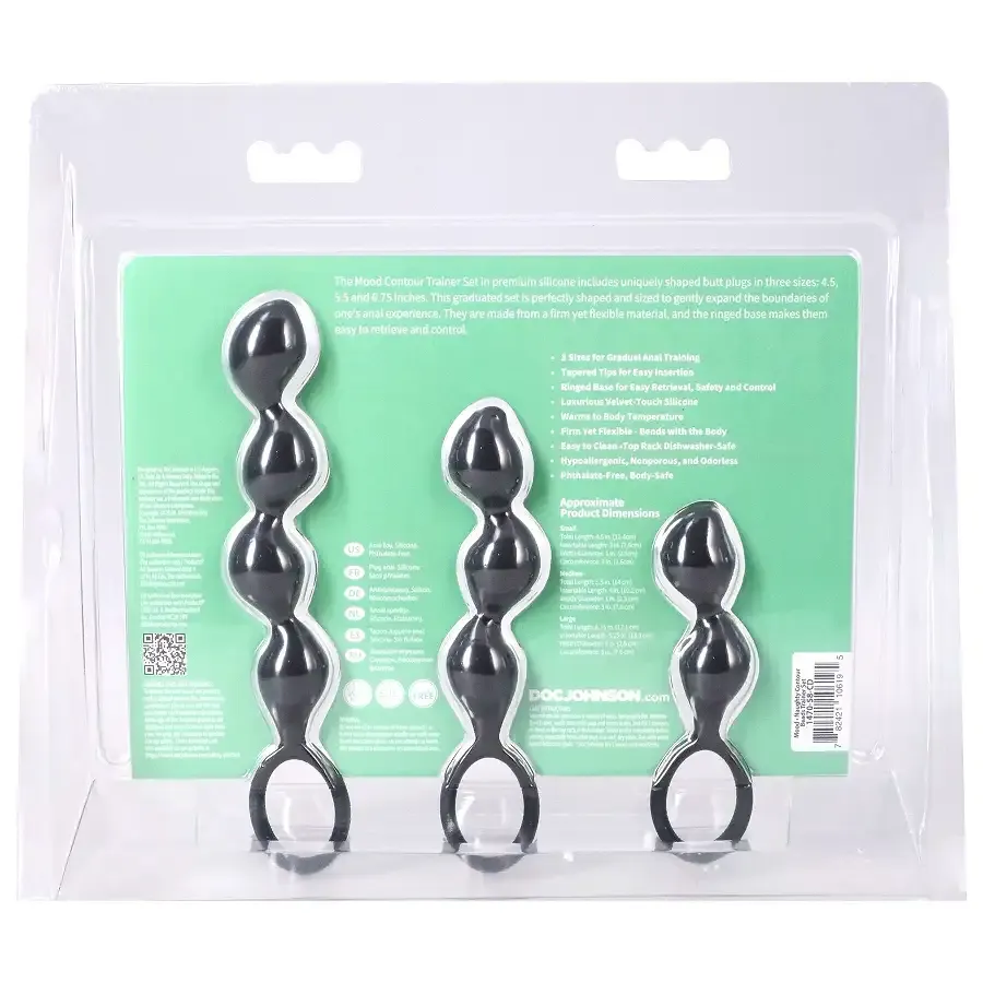 Набір анальних іграшок Doc Johnson Mood Naughty Contour Beads Trainer Set Львів - фото 6