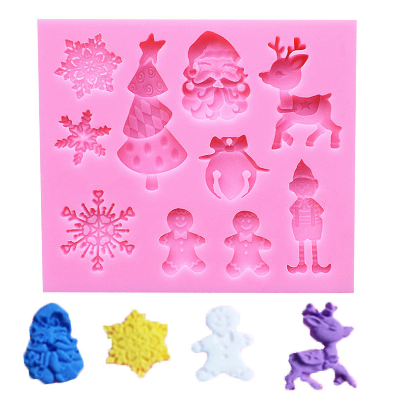 Молд силіконовий новорічний 77 на 65 мм рожевий Київ - фото 7