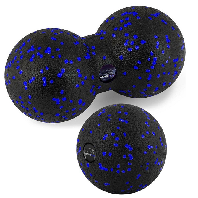 Набір м'ячів для масажу та йоги PowerPlay PP_4090 EPP (Комплект з 2 штук) Blue Кам'янське - фото 1