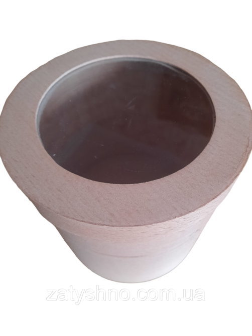 Тубус 230 * 120 мм., Виготовлений зі шпону (бук), кришка-дно, з вікном. Київ - фото 3