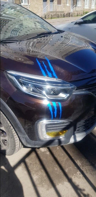 Наклейка на авто Царапина Когтем Жёлтая, Синяя све Киев - изображение 4