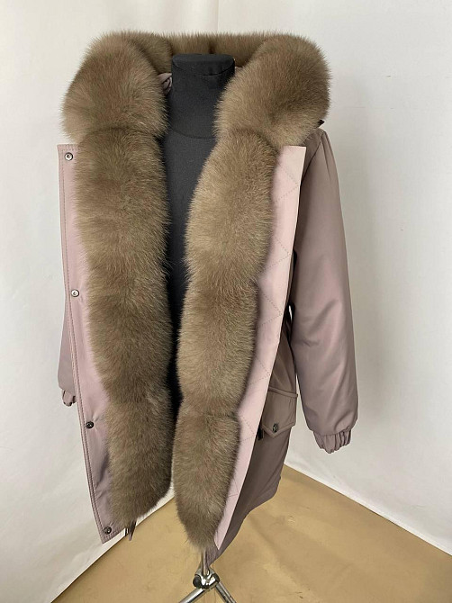 Парка жіноча з хутром песця під Соболь Мокко р56 95см Харків - фото 7