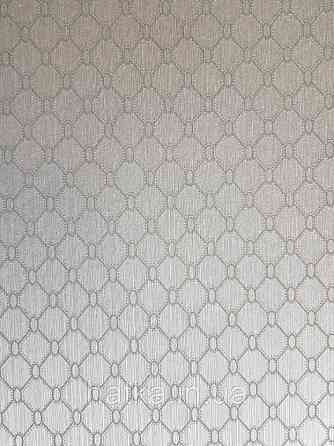 Текстильні шпалери на флізеліновій основі Da capo RaschTextil геометрія ромб овал сітка бежеві фон срібло Київ
