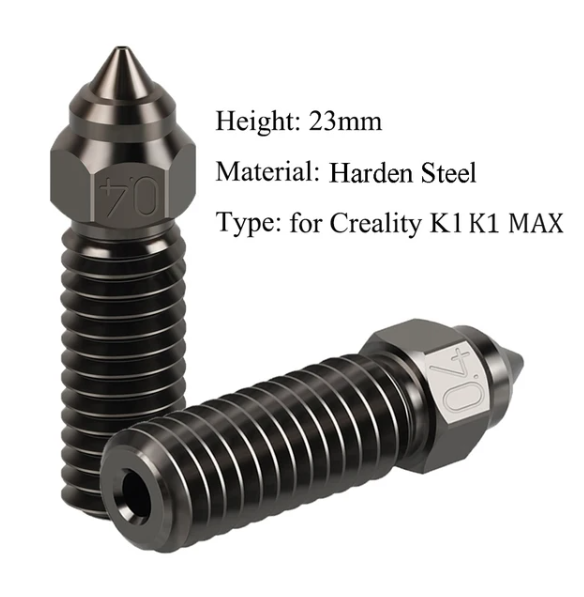 Сопло Hhiddo 0,4 мм із загартованої сталі для 3D-принтерів  Creality K1/K1 MAX Київ - фото 1