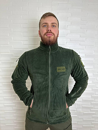 Мужская флисовая кофта Flas Polar с велкро под шевроны и патчи Зелёный, L Винница - изображение 3