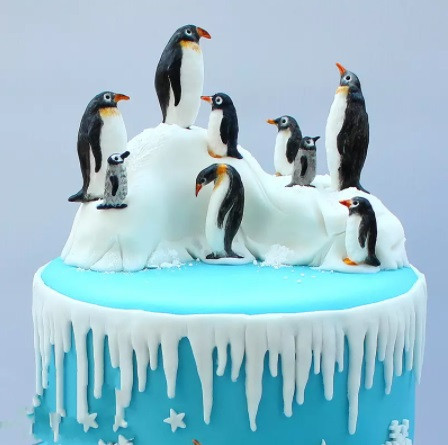 Молд силиконовый Пингвины 71 на 126 мм серый Киев - изображение 3