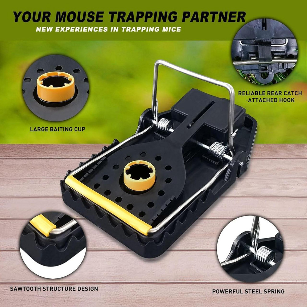 Пастка для щурів WCT-3 чорний 6 шт багаторазова ABS+PC високочутлива 15–25 г без токсинів для дому і вулиці клейова пастка Київ - фото 5