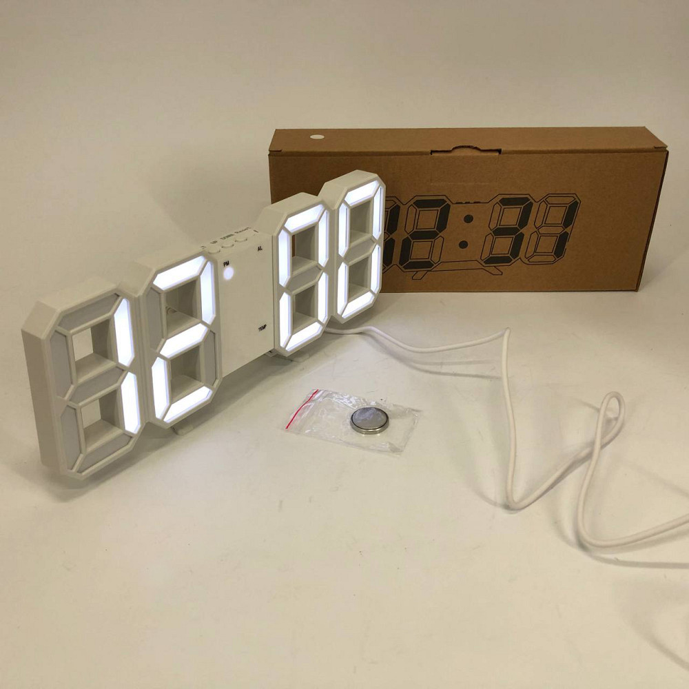 Настільний годинник з великими цифрами LY-1089, Сучасний годинник з LED підсвічуванням JD-32 Львів - фото 4