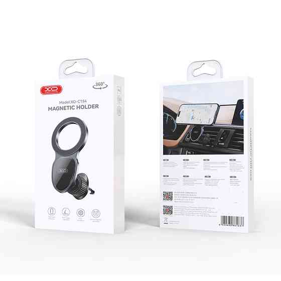 Тримач телефону автомобільний XO C155 Round Drip Magnetic Air Vent чорний Львів