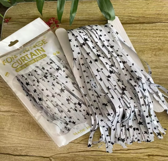 Дощик-штора «Зоряне небо» фольгована для прикраси фотозони, білий Кам'янець-Подільський