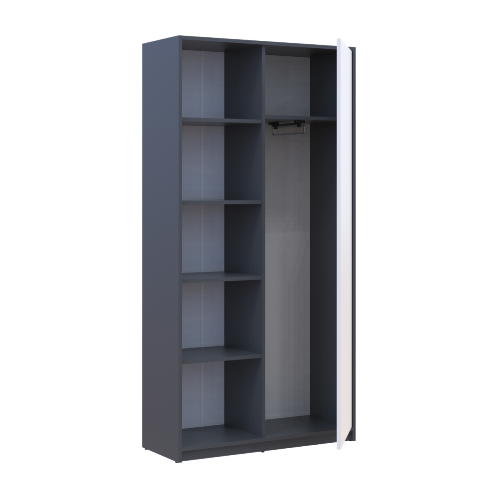 Розстібна шафа Doros Студент Графіт/Білий 90х38х180 DRS-011623 (44900273) Львів - фото 7