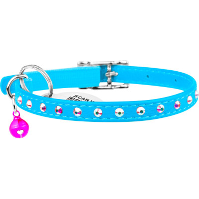 Ошейник для животных WAUDOG GLAMOUR с резинкой и стразами для кошек (голубой) (32542) Винница - изображение 2