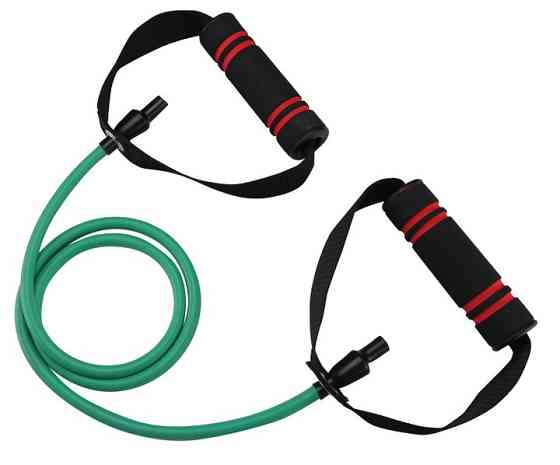 Трубчастий еспандер для фітнесу із ручками U-POWEX Latex resistance tube 20LB Green (9 кг.) Кам'янське