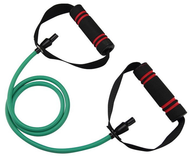 Трубчастий еспандер для фітнесу з ручками U-POWEX Latex resistance tube 20LB Green (9 кг.) Кам'янське - фото 1