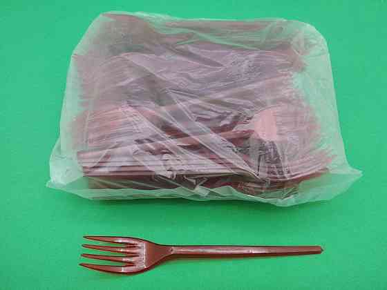 Вилки пластикові 100 шт Червоні Юніта Харків