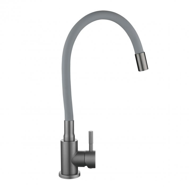 Змішувач для кухні Lidz Aria 015F3 (k35) з гнучким виливом LDARI015F3GGRP49565 графіт/сірий Київ - фото 1