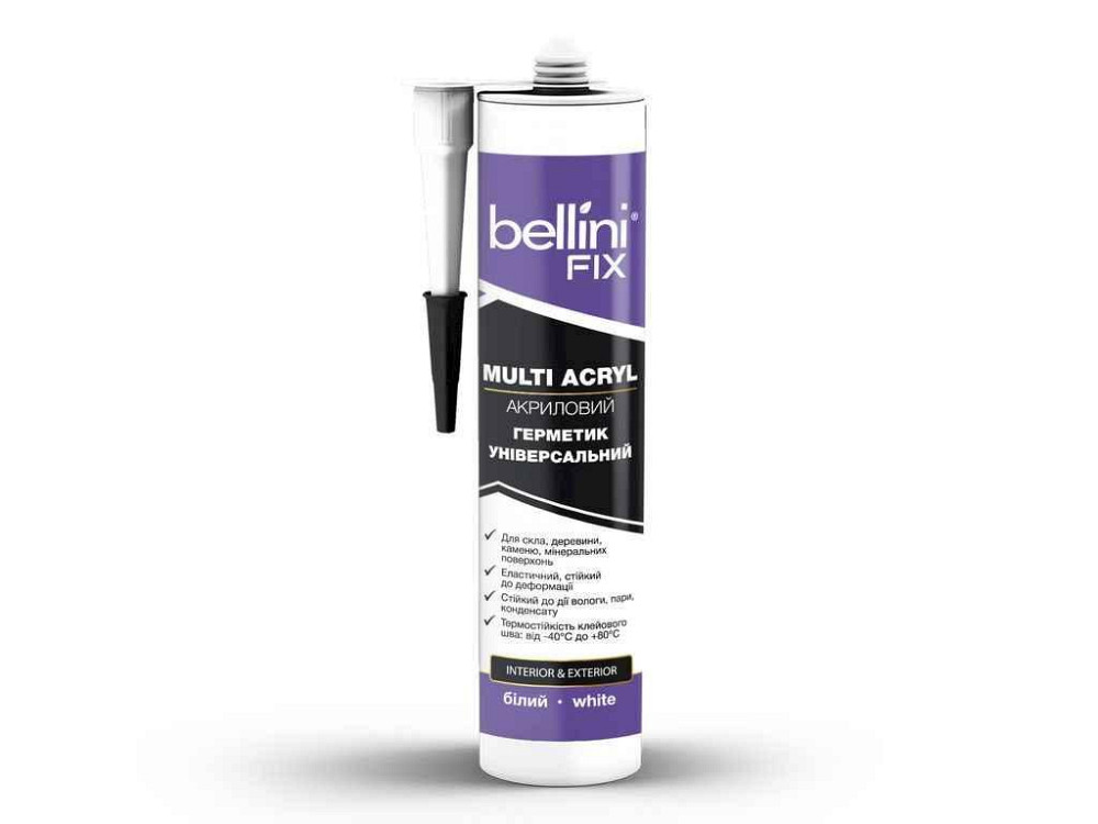 Герметик 440мл универсальный акриловый MULTI ACRYL ТМ BELLINI FIX Киев - изображение 1