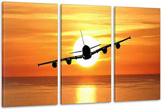 Модульная картина Закат Самолет Art-24_3А Киев