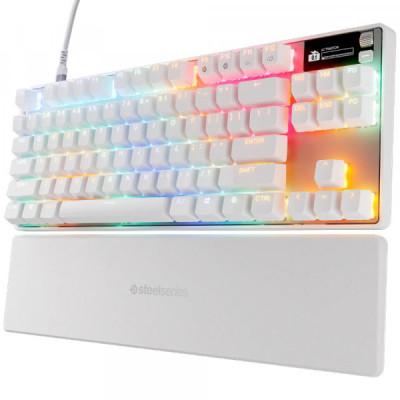 Клавіатура SteelSeries Apex Pro TKL Gen 3 HyperMagnetic OmniPoint 3.0 OLED USB UA White (64898) Вінниця - фото 7