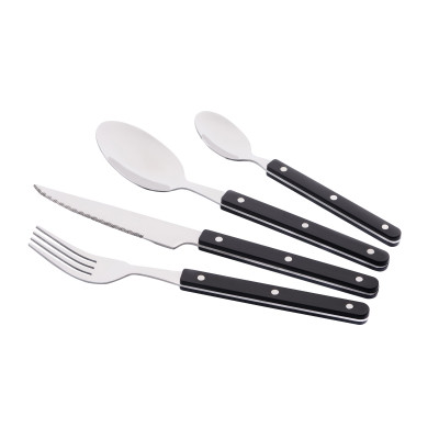 Набор столовых приборов Ardesto Gemini Aosta, 16 приборів, нержавіюча сталь, пластик, чорний (AR1916AS) Винница - изображение 1