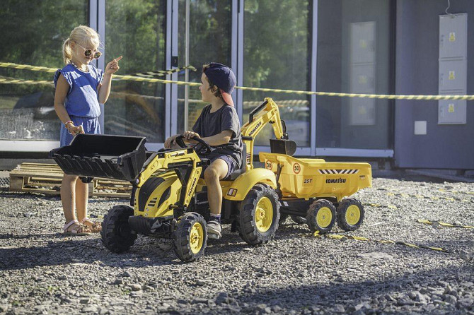 Дитячий педальний трактор з причепом і ковшами Falk Komatsu 2086W для дітей Київ - фото 10
