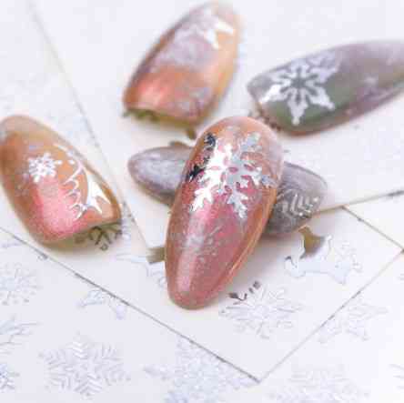 Наклейки новогодние на ногти 